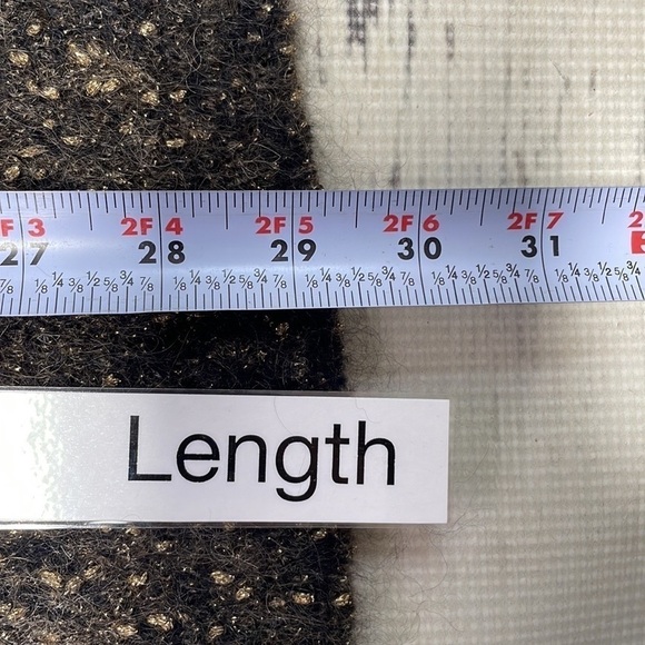 Eileen Fisher Sweater Cardigan Brown Leather Trim Gold Mohair Size Large - Picture 9 of 12